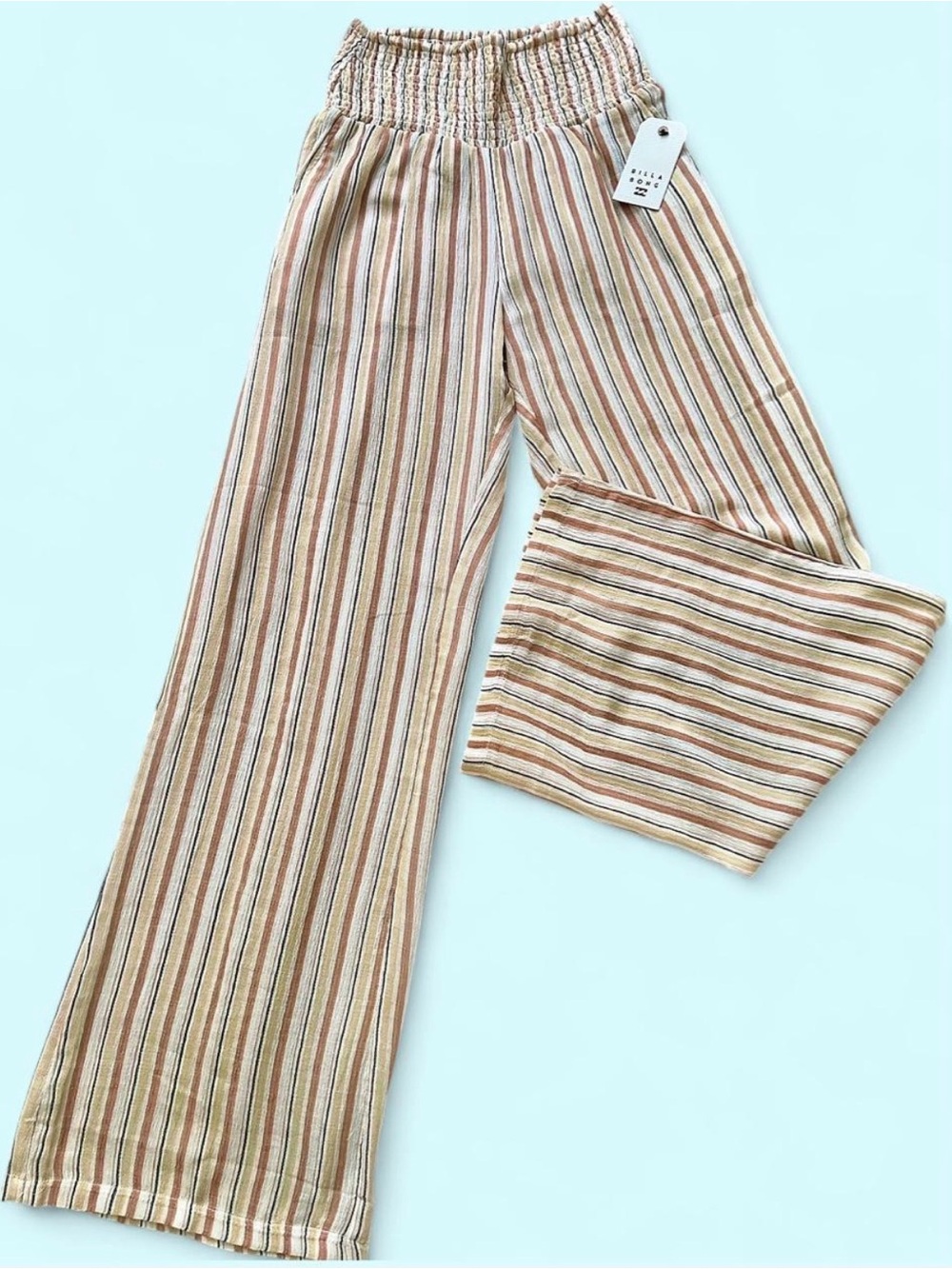 NWT~Billabong Flowy Gauze Wide Leg Striped Summer Pants